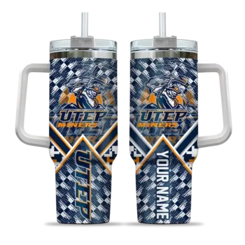 customized utep miners chevron angle blue curved tumbler best selling.webp