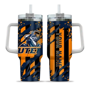 customized utep miners claw cut blue black curved tumbler best selling.webp