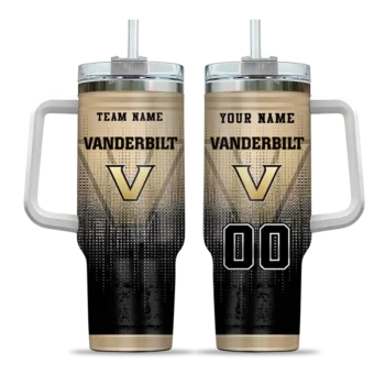 customized vanderbilt commodores gradient dots black curved tumbler best selling.webp