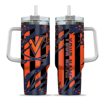 customized virginia cavaliers claw cut blue black curved tumbler best selling.webp