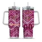 customized virginia tech hokies bold diamonds maroon curved tumbler best selling.webp