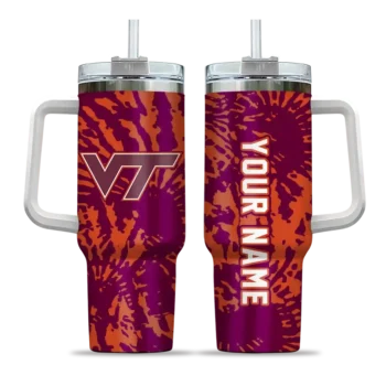 customized virginia tech hokies burst swirl maroon curved tumbler best selling.webp