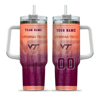 customized virginia tech hokies gradient dots maroon curved tumbler best selling.webp