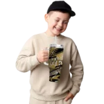 customized wake forest demon deacons abstract paths gold curved tumbler best selling.webp