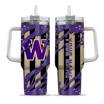 customized washington huskies claw cut purple black curved tumbler best selling.webp