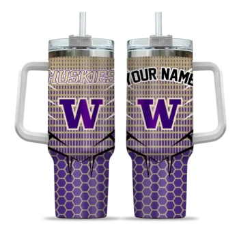 customized washington huskies hex texture purple curved tumbler best selling.webp