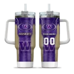 customized washington huskies hexagon armor purple curved tumbler best selling.webp