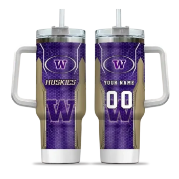 customized washington huskies hexagon armor purple curved tumbler best selling.webp