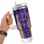 customized washington huskies hexagon armor purple curved tumbler best selling.webp