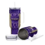customized washington huskies hexagon armor purple curved tumbler best selling.webp
