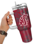 customized washington state cougars burst swirl crimson curved tumbler best selling.webp