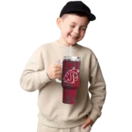 customized washington state cougars burst swirl crimson curved tumbler best selling.webp