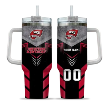 customized western kentucky hilltoppers arrow armor red black curved tumbler best selling.webp