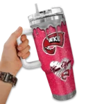 customized western kentucky hilltoppers heart helmet motif red curved tumbler best selling.webp