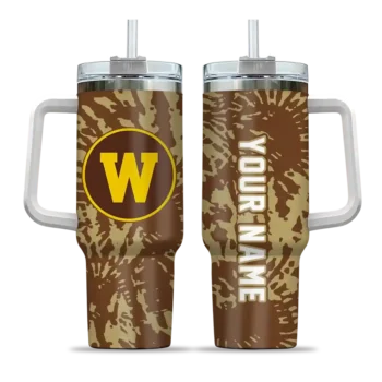customized western michigan broncos burst swirl brown curved tumbler best selling.webp