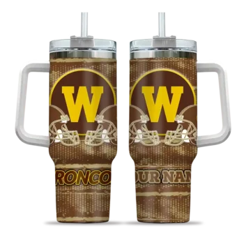 customized western michigan broncos honey streaks brown curved tumbler best selling.webp