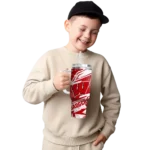 customized wisconsin badgers abstract paths red curved tumbler best selling.webp