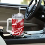 customized wisconsin badgers abstract paths red curved tumbler best selling.webp