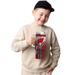 customized wisconsin badgers leopard zipper red curved tumbler best selling.webp