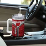 customized wisconsin badgers leopard zipper red curved tumbler best selling.webp