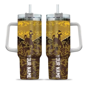 customized wyoming cowboys chevron stripe brown curved tumbler best selling.webp