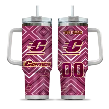 personalized central michigan chippewas bold diamonds maroon curved tumbler best selling.webp