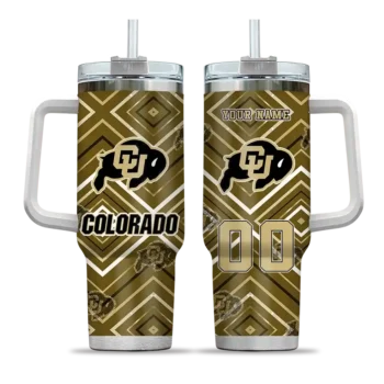 personalized colorado buffaloes bold diamonds gold curved tumbler best selling.webp