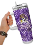 personalized east carolina pirates bold diamonds purple curved tumbler best selling.webp