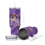 personalized east carolina pirates bold diamonds purple curved tumbler best selling.webp