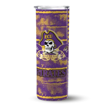 personalized east carolina pirates chevron patch purple skinny tumbler best selling.webp