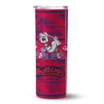personalized fresno state bulldogs chevron patch red skinny tumbler best selling.webp