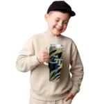 personalized georgia tech yellow jackets claw cut gold black curved tumbler best selling.webp