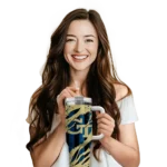 personalized georgia tech yellow jackets claw cut gold black curved tumbler best selling.webp