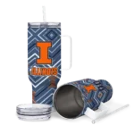 personalized illinois fighting illini bold diamonds blue curved tumbler best selling.webp