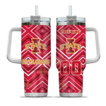 personalized iowa state cyclones bold diamonds red curved tumbler best selling.webp