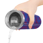 personalized kansas jayhawks chevron patch blue skinny tumbler best selling.webp