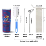 personalized kansas jayhawks chevron patch blue skinny tumbler best selling.webp