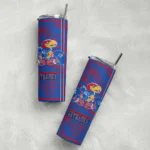 personalized kansas jayhawks chevron patch blue skinny tumbler best selling.webp