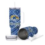 personalized kent state golden flashes bold diamonds navy blue curved tumbler best selling.webp
