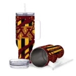 personalized minnesota golden gophers claw cut maroon black curved tumbler best selling.webp