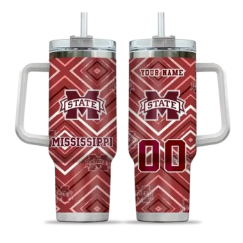 personalized mississippi state bulldogs bold diamonds maroon curved tumbler best selling.webp
