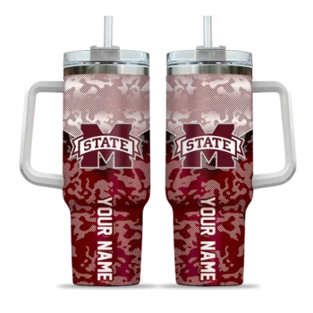 personalized mississippi state bulldogs chevron stripe maroon curved tumbler best selling.webp