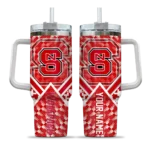personalized nc state wolfpack chevron angle red curved tumbler best selling.webp