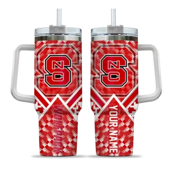 personalized nc state wolfpack chevron angle red curved tumbler best selling.webp