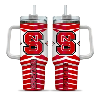 personalized nc state wolfpack chevron layers red curved tumbler best selling.webp