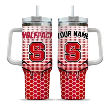 personalized nc state wolfpack hex texture red curved tumbler best selling.webp