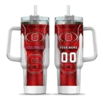 personalized nc state wolfpack hexagon armor red curved tumbler best selling.webp