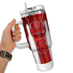 personalized nc state wolfpack hexagon armor red curved tumbler best selling.webp