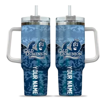 personalized old dominion monarchs chevron stripe blue curved tumbler best selling.webp