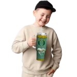 personalized oregon ducks heart helmet motif green curved tumbler best selling.webp